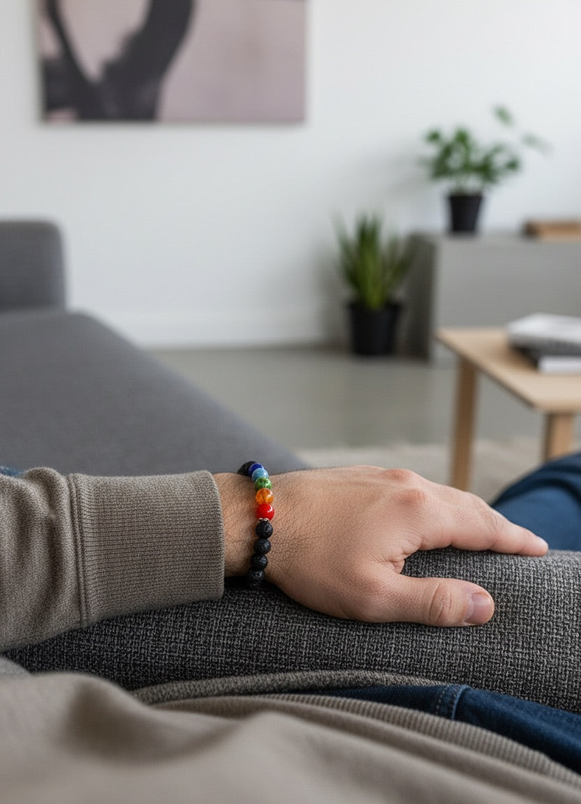 7 Chakra Stones with Tiger's Eye Natural Stone Bracelet