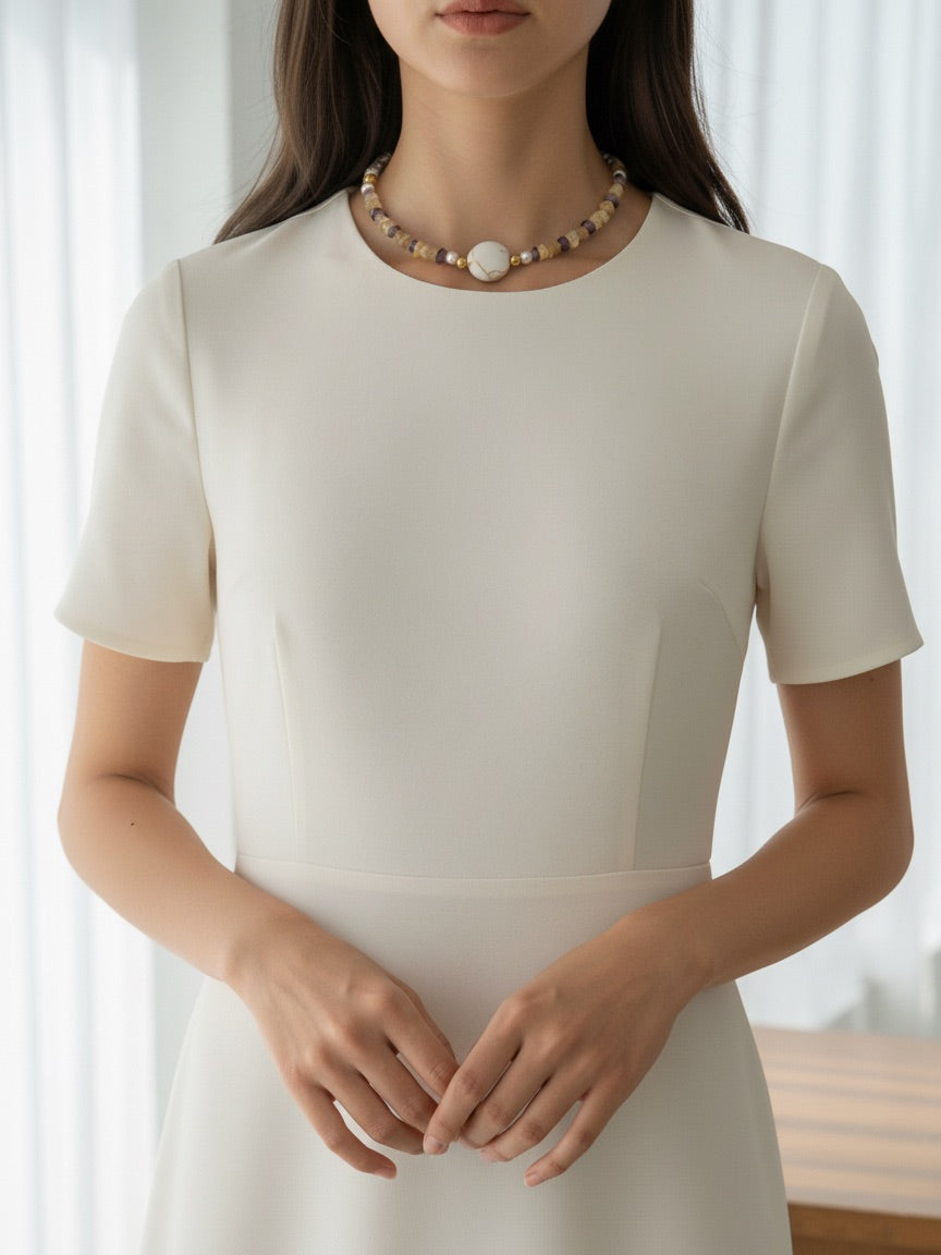 Title: Amethyst Citrine Harmony Necklace