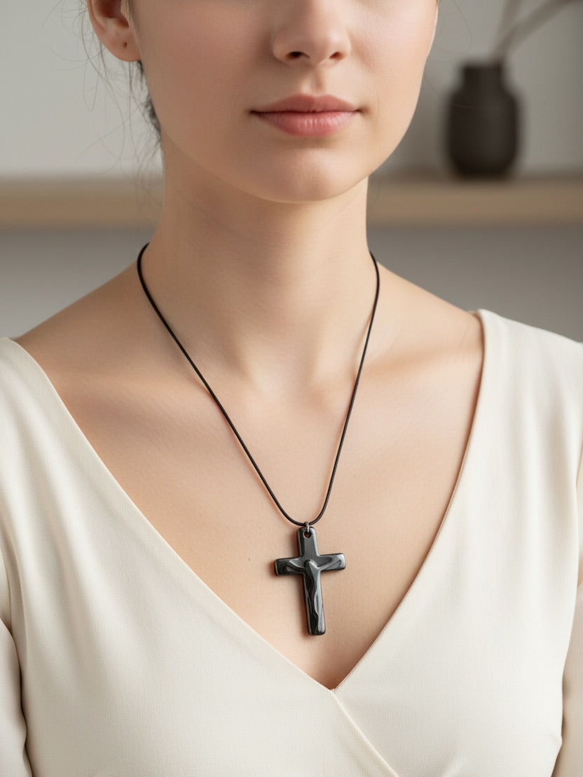 Hematite Cross Pendant