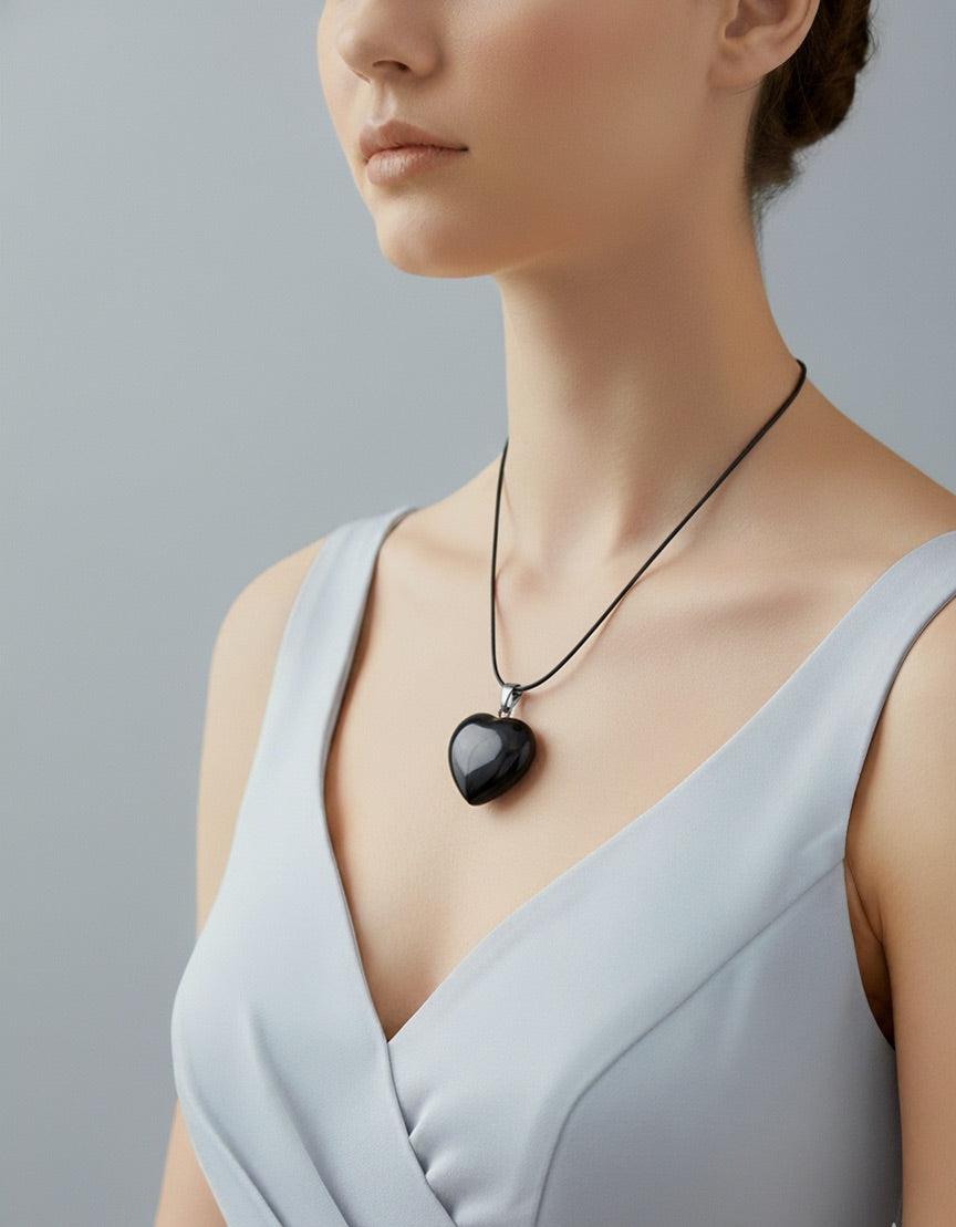 Black Onyx Heart Pendant