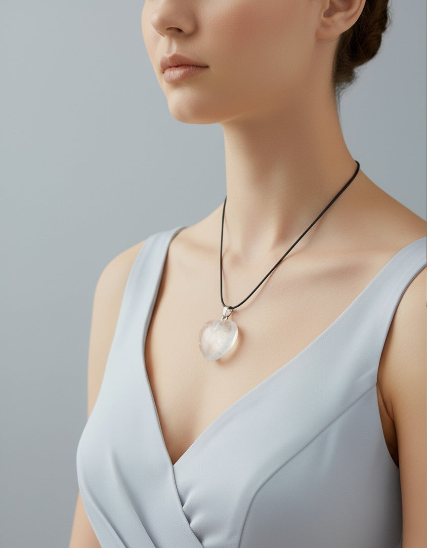 White Quartz Heart Pendant