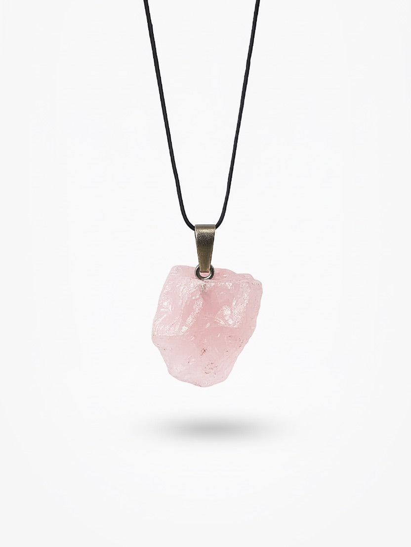 Uncut Rose Quartz Pendant