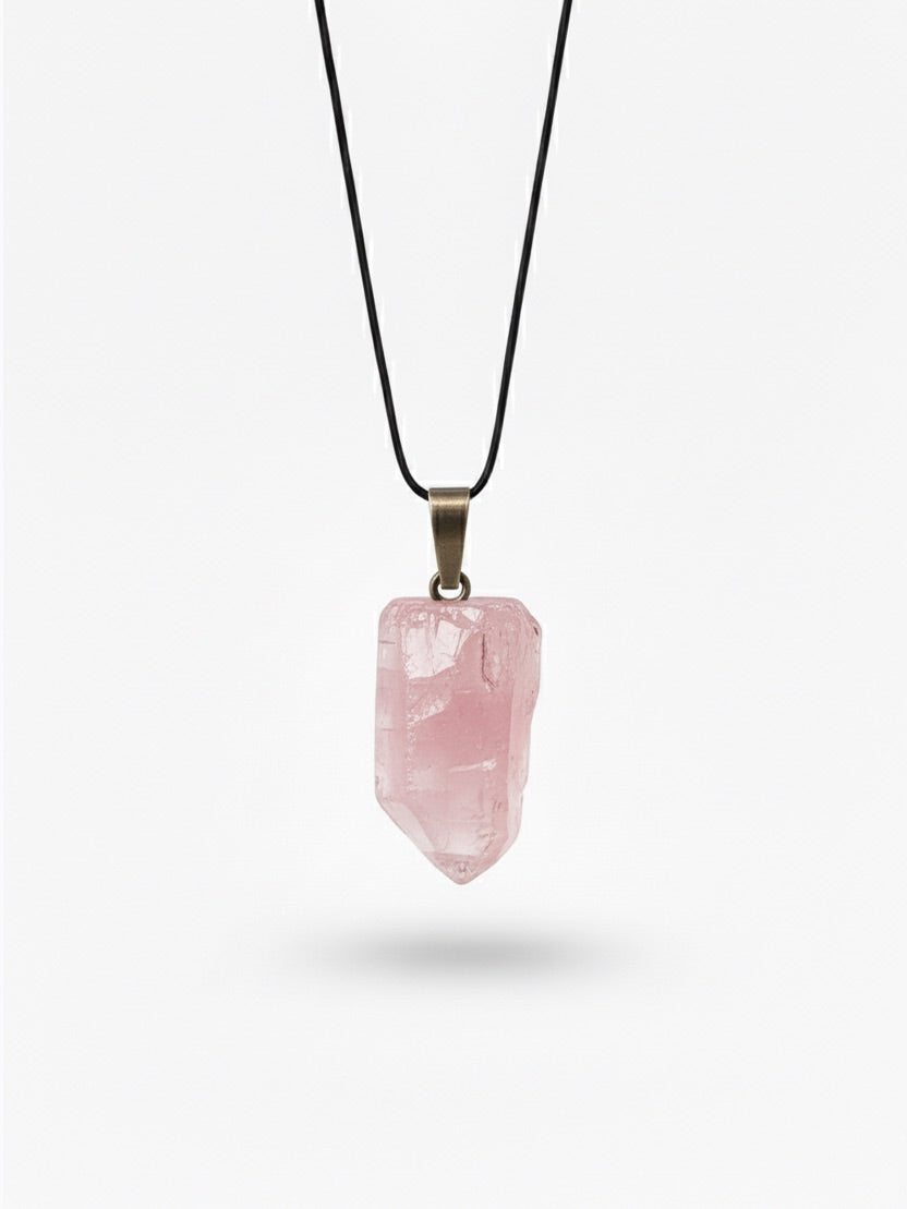 Uncut Rose Quartz Pendant