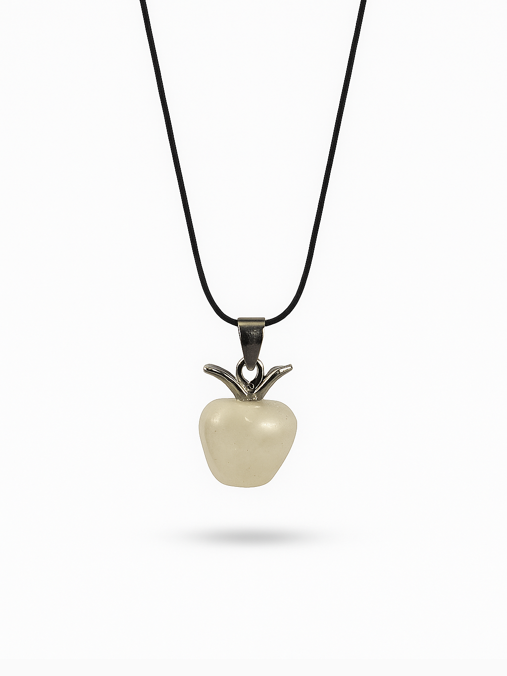 White Quartz Apple Pendant