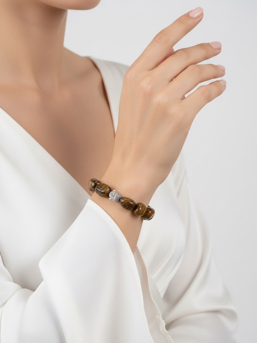 Tiger's Eye Uncut Natural Stone Bracelet