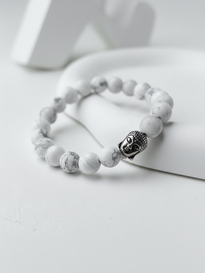 White Howlite Natural Stone Bracelet