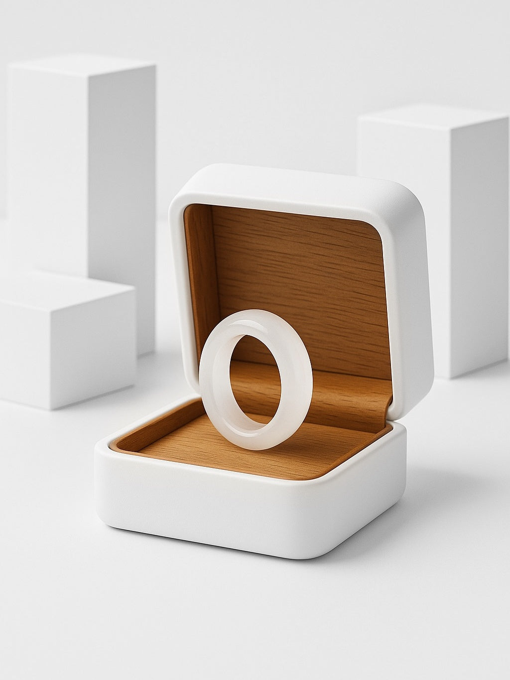 White Quartz Natural Stone Ring